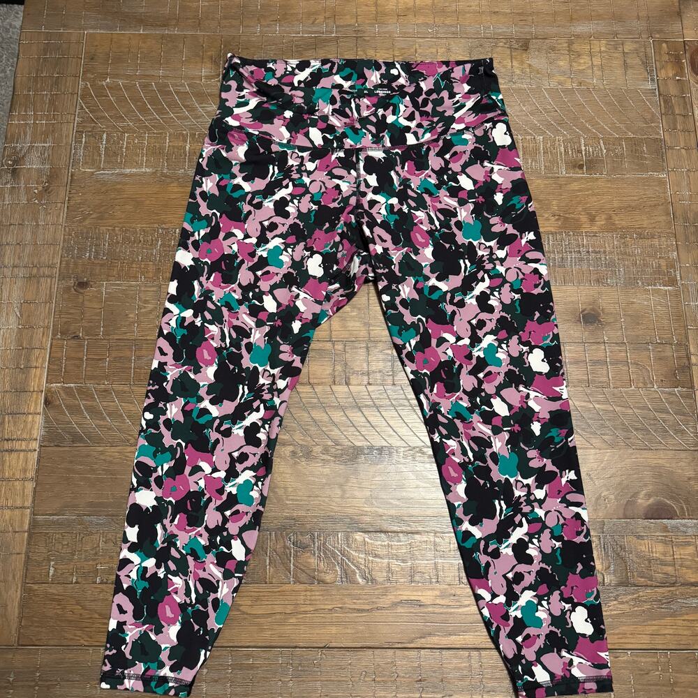 Old Navy Active Core XL High Rise Leggings Go Dry Exercise Workout Floral Color